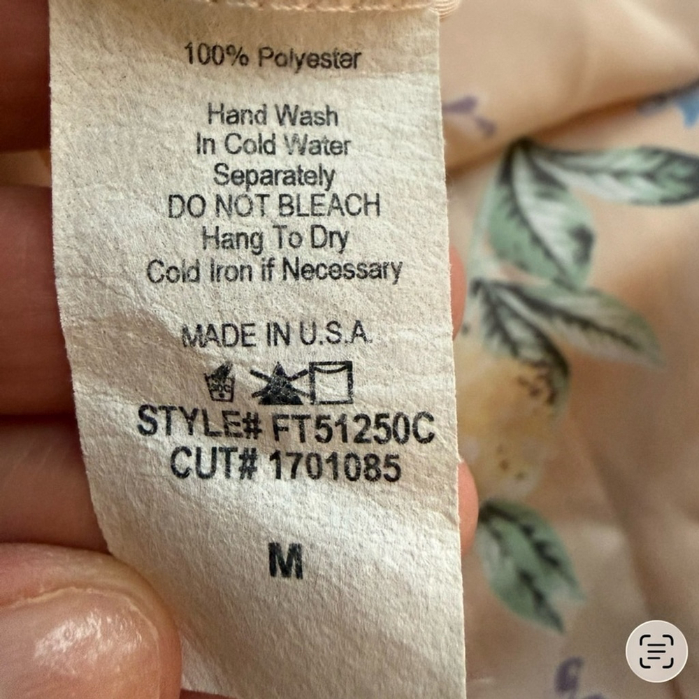 Jella C. Pastel Pink Cream Floral Blouse Size M Cottagecore Romantic Feminine - Picture 4 of 10
